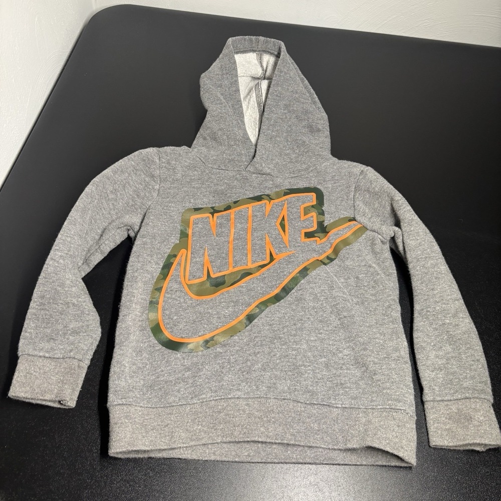 Nike Sportswear Little Boys Club‎ Fleece Camo Gray Hoodie Swoosh 2T Toddler